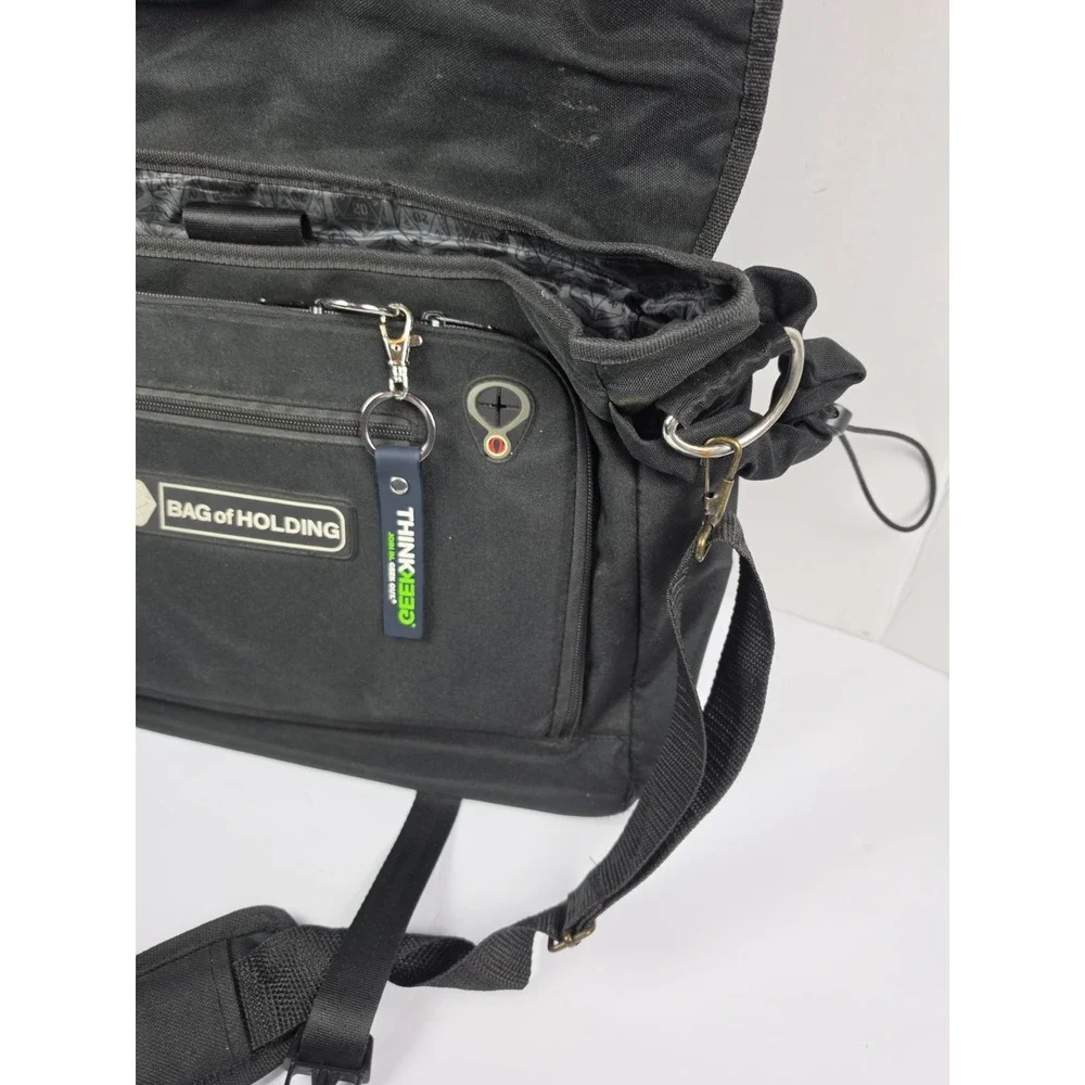 ThinkGeek Bag Of Holding Black Messenger Shoulder Bag Laptop Padded Organizer